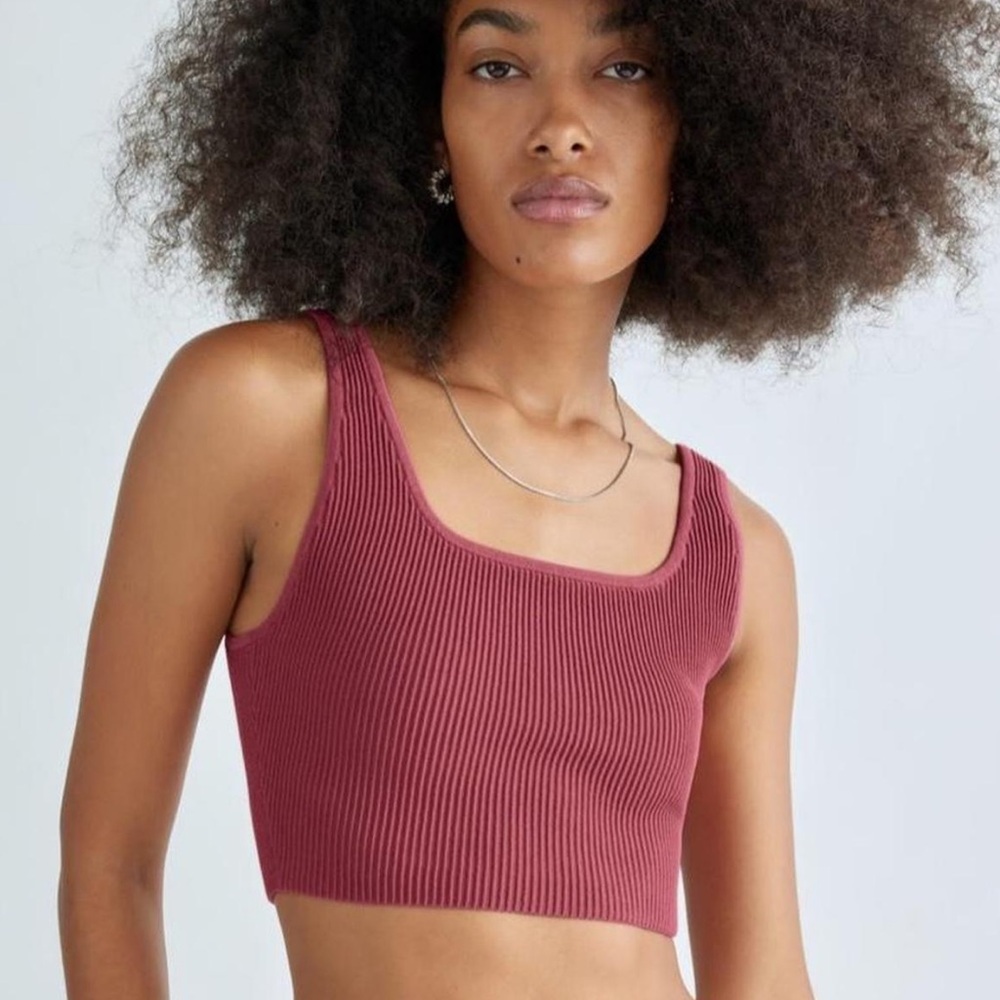 ARITZIA Babaton Sculpt Knit Squareneck cropped Tank in